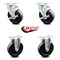 Service Caster 5 Inch Hard Rubber Wheel Swivel Top Plate Caster Set with 2 Brake 2 Rigid SCC SCC-20S514-HRS-TLB-TP3-2-R-2 - alternate 3